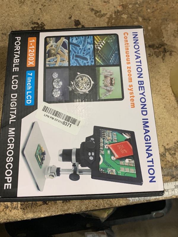 Photo 1 of ********************Missing parts************************
Koolertron 7 inch LCD Digital Microscope,12MP 1-1200X Magnification 1080P Coin Microscope with Screen,8 LED Lights,Rechargeable Battery Microscope for PCB Soldering Plant/Rock/Insect/Watch Repairin