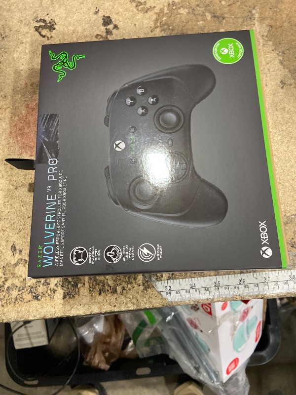 Photo 1 of (sold for parts/broken joystick/) 
Razer Wolverine V3 Pro Wireless Gaming Controller: Licensed for Xbox Series X|S, Xbox One, Windows PC - 6 Remappable Buttons - Fast Triggers - Customizable Thumbsticks - Wired Tournament Mode - Black