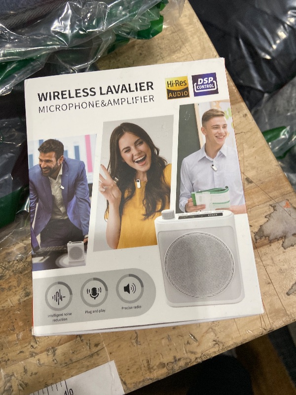Photo 1 of 15W Wireless Voice Amplifier with 2 Magnetic Lavalier Mics & Noise Reduction - Bluetooth 5.3 PA System for Teachers, Tour Guide, Yoga - 15H Rechargeable Battery, Waist-Mount Design (White)