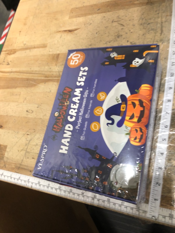 Photo 1 of **FACTORY SEALED** VESPRO 50 Sets Halloween Hand Cream Gift for Women, Hand Lotion for Halloween Party Favors with Halloween Cards and Organza Bags, Halloween Decorations and Bulk Halloween Gifts for Women