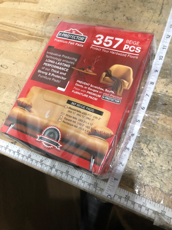 Photo 1 of **FACTORY SEALED** X-Protector 357 pcs Beige Felt Furniture Pads - Huge Quantity of Hardwood Floor Protectors with Many Big Sizes - Protect Any Type of Hard Floor