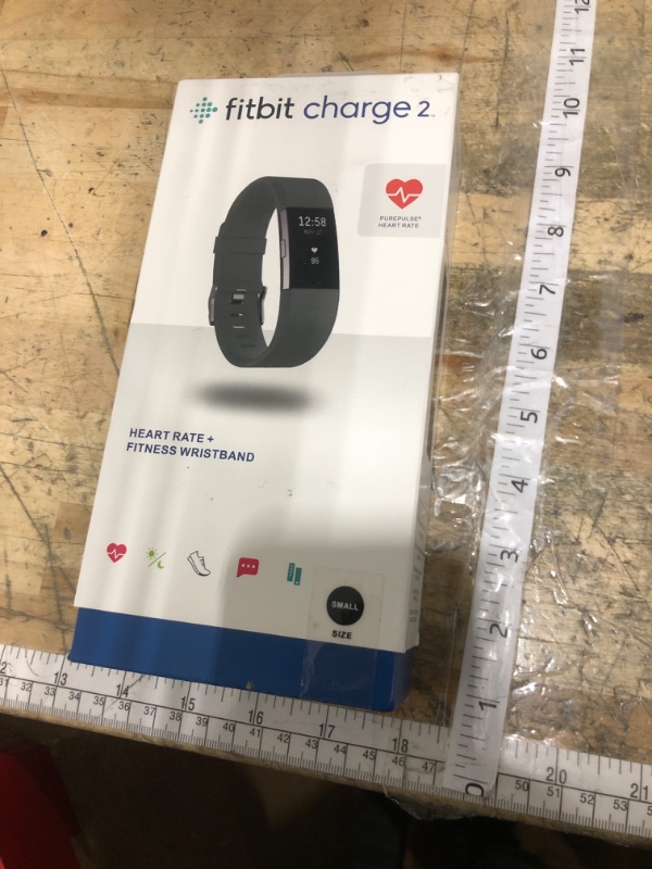 Photo 1 of **FACTORY SEALED** Fitbit Charge 2 Heart Rate + Fitness Wristband, Black, Small (US Version), 1 Count