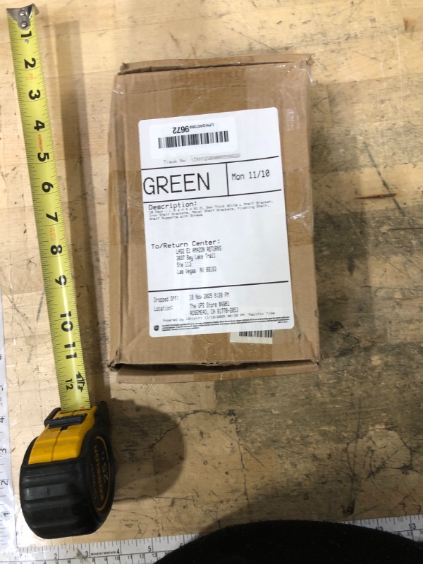 Photo 1 of 10 Pack - L 6" x H 4" x W1.5, 5mm Thick White L Shelf Bracket, Iron Shelf Brackets, Metal Shelf Brackets, Floating Shelf, Shelf Supports with Screws