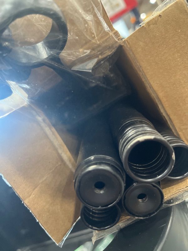 Photo 1 of 1 Inch Curtain Rods for Windows, 32 to 86 Inch Black Rustic Curtain Rod Set, Modern Design Drapery Tubes with Brackets Room Divider, For Indoor and Outdoor