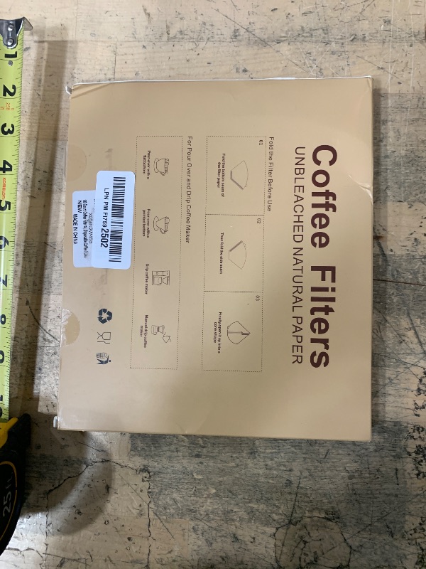 Photo 1 of 100 Count Coffee Filters #4, Premium Cone Coffee Filters 8-12 cup, Unbleached Natural Paper, Disposable Coffee Filters 4 Cone Paper for Pour Over and Drip Coffee Maker