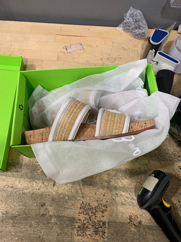 Photo 1 of (used) Sam Edelman Women's Rowan Slide Sandal, Dark Natural/Bright White, 11