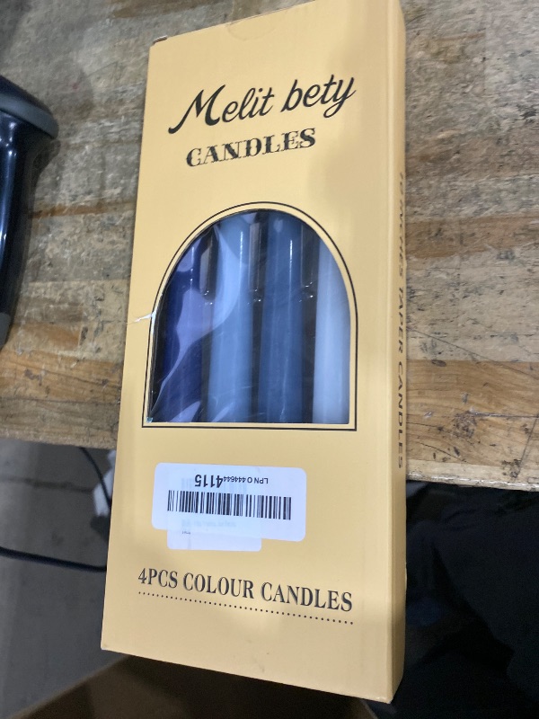 Photo 1 of 10in Gradient Taper Candles Set of 4 Pack Tapered Candle, Tall Candlesticks,for Dinner Party Wedding, Home Decor,Kitchen Decors,Christmas,Halloween (Blue Gradient, 10 inch)