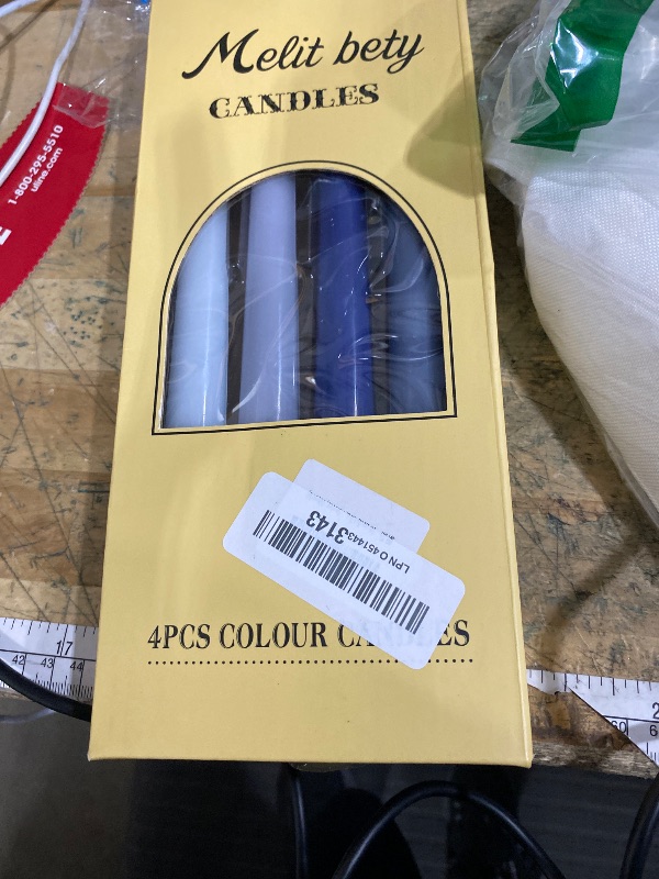 Photo 1 of 10 inch Gradient Taper Candles,Set of 4 Tapered Candle, Tall Candlesticks,Conical Stick Candles,Smokeless,for Home Dinner, Party, Wedding, Halloween, Christmas (Blue Series, 10inch)