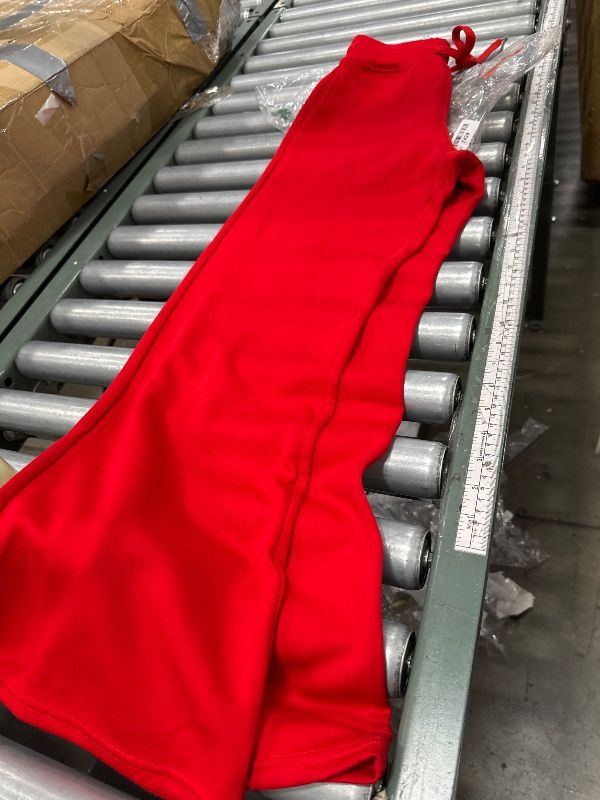 Photo 1 of *** PANTS ONLY *** SUUKSESS Women 2 Piece Lounge Matching Sets Wide Leg Sweatpants Half Zip Oversized Sweatshirts (Red, XS)