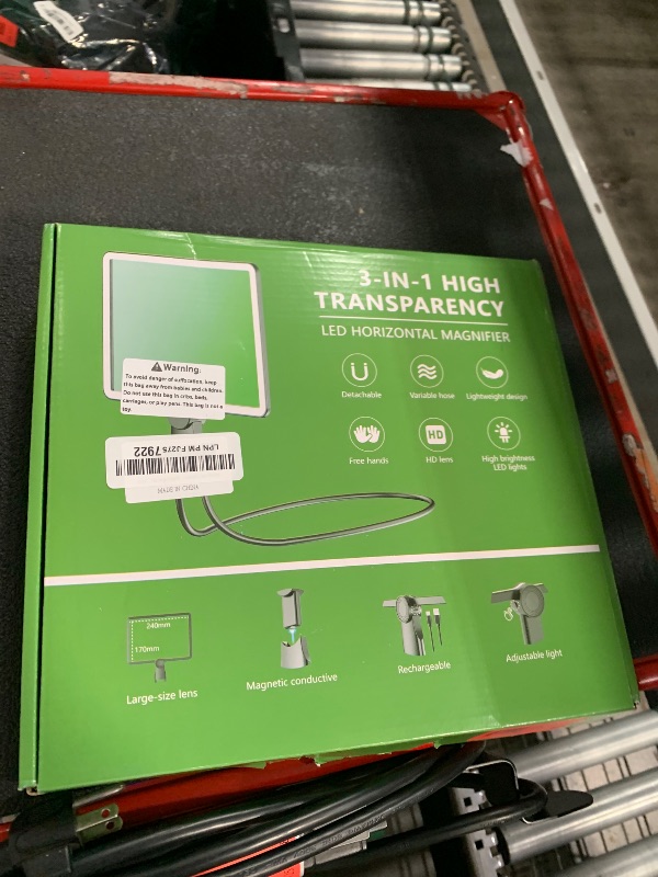 Photo 1 of 10x Large Magnifying Glass for Reading with Light,Books Full Page Magnifier Hands Free with 50 Adjustable Brightness Led Lights Neck-Wear Magnifying Glass for Repairs Seniors Close Worker