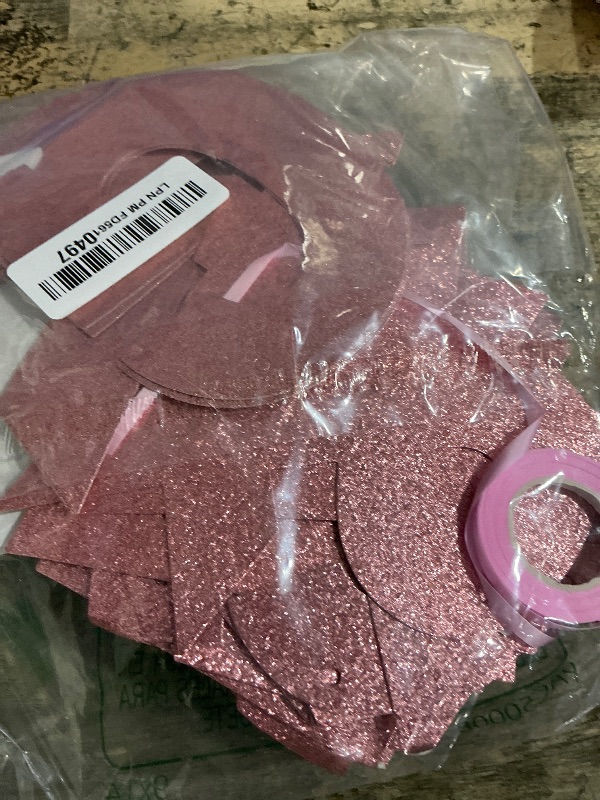 Photo 1 of 131 PCS Custom Banner Glitter DIY Letter Banners Personalized Banner for Birthday Congratulations Wedding Party Rose Golden Glitter 5-inch