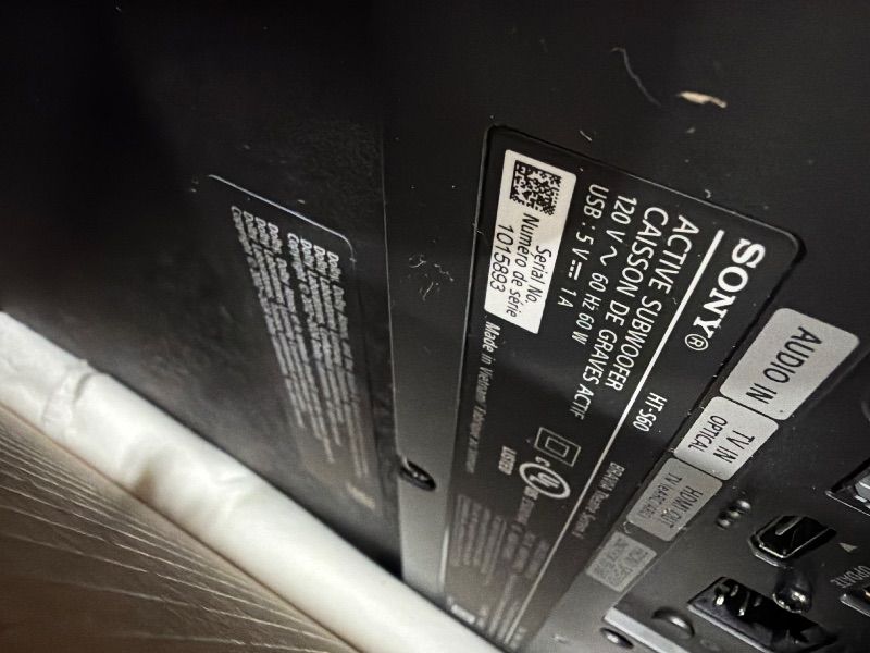 Photo 1 of ***SEE NOTES***
Sony BRAVIA Theater System 6, 5.1ch Home Theater System Sound bar with subwoofer and Rear Speakers, Surround Sound by Dolby Atmos/DTS:X Compatible HT-S60