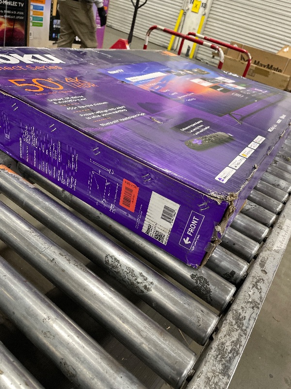 Photo 1 of (major damage, for part) Roku Smart TV 2025 – 50-Inch Select Series, 4K HDR TV – RokuTV with Enhanced Voice Remote – Flat Screen LED Television with Wi-Fi for Streaming Live Local News, Sports, Family Entertainment