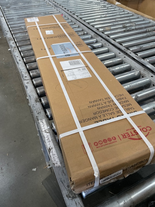 Photo 1 of Coaster Home Furnishings Beckham 46" Round Dining Table with Glass Top and Asterisk Metal Base, Sculptural Modern Glass Dining Table for Kitchens, Chrome