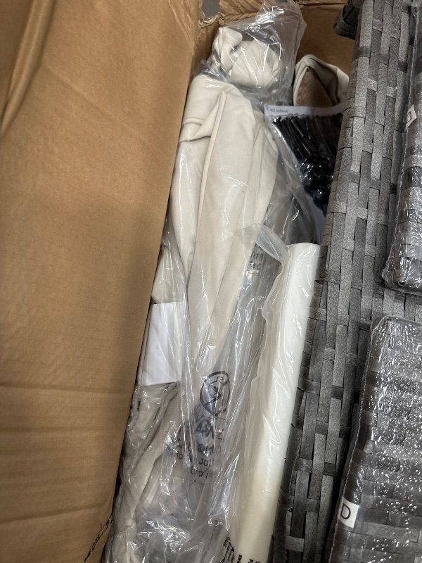 Photo 1 of *** PARTIAL SET - BOX 2 OF 2 ONLY *** SUNVIVI OUTDOOR 7 Piece Patio Furniture Sets All Weather Grey PE Wicker Couch Sofa with Glass Table, Removable BEIGE Cushions BOX 2 of 2 MISSING BOX 1