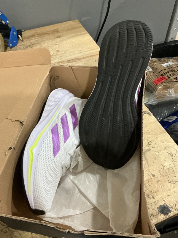 Photo 1 of ***POSSIBLY RUNS SMALL*** adidas Womens Response Running, White/Purple Burst/Pulse Lime, 7