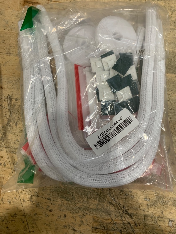 Photo 1 of [313Pcs] Cable Management Kit, 67 Adhesive Cable Clips, Topavatop Desk Cord Organizer, 22 Reusable Cable Strap, 4 Cable Sleeve Split, 200 Nylon Cable Zip Ties with 20 Mounts for TV Office Home, White