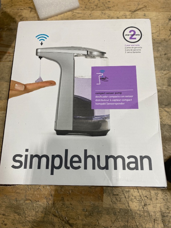 Photo 1 of ***MOTION SENSOR IS NON-FUCNTIONAL*** simplehuman 8 oz. Touch-Free Sensor Liquid Soap Pump Dispenser with Soap Sample, Brushed Nickel