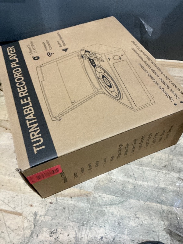 Photo 1 of ***ADAPTER IS MISSING*** WOCKODER Vintage Record Players for Vinyl with Speakers Belt-Driven Retro Turntable LP Player Support 3-Speed, Bluetooth Playback, AUX-in, Headphone, RCA All-in-one Auto Stop Phonograph Wooden Brown