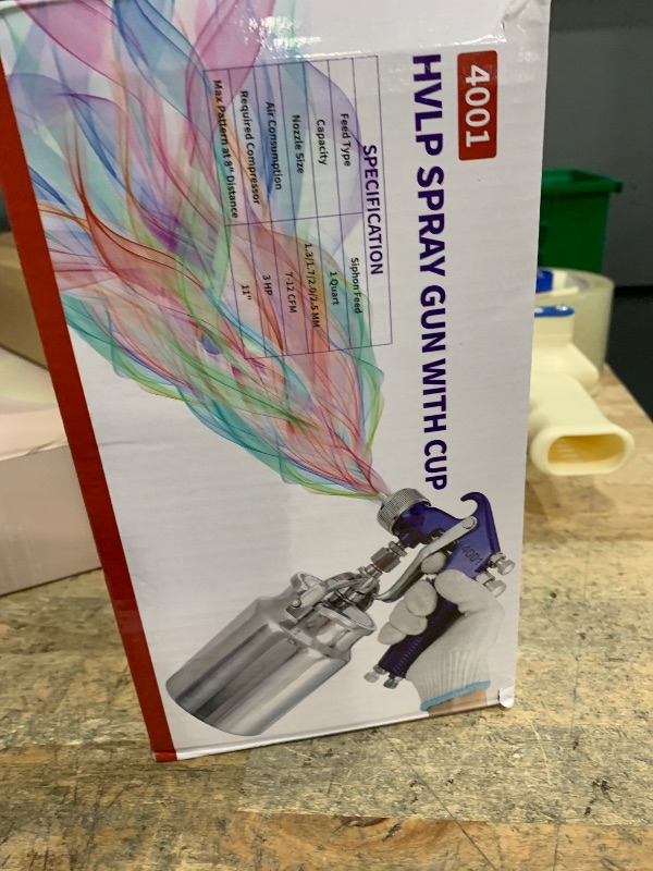 Photo 1 of ***UNTESTED/UNKNOWN MISSING PIECES*** AutoViteX 34 Ounce Siphon Feed Spray Gun with 2.0 mm Copper Nozzle, Professional HVLP Air Paint Sprayer for Automotive Refinishing, Furniture Spraying and Heavy-Duty Coatings