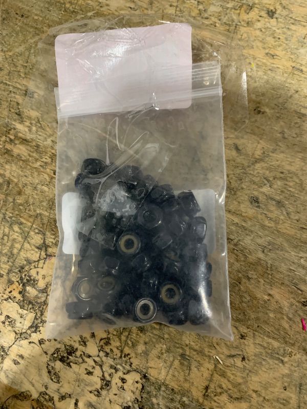 Photo 1 of #10-24 Nylon Insert Hex Lock Nut Stainless Locknuts, 304 Stainless Steel 18-8 Black Finish, Pack of 50