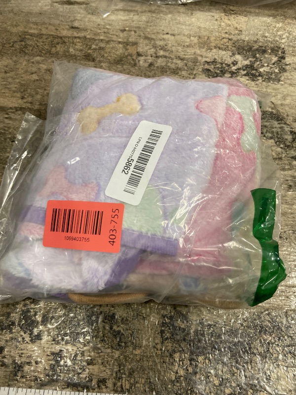 Photo 1 of 1 Pack 3 Blankets Super Soft Fluffy Premium Fleece Pet Blanket Flannel Paw Printed Throw for Dog Puppy Cat (Small 23x16'', Purple, Pink, Brown)