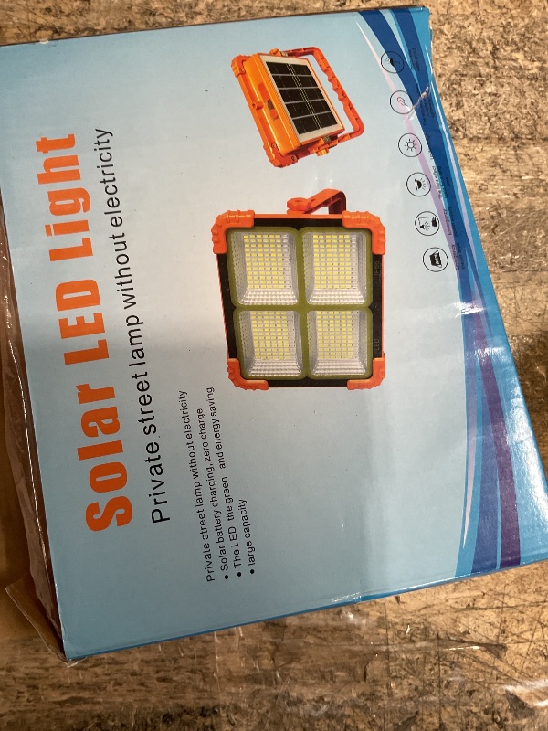 Photo 1 of 100W LED Solar Work Light, 466 LED 10000LM Magnetic Worklight with 5 Modes, 12000mAh Battary Rechargeable, IP66 Waterproof Portable Solar Outdoor Working Light for Emergency, Repair, Camping