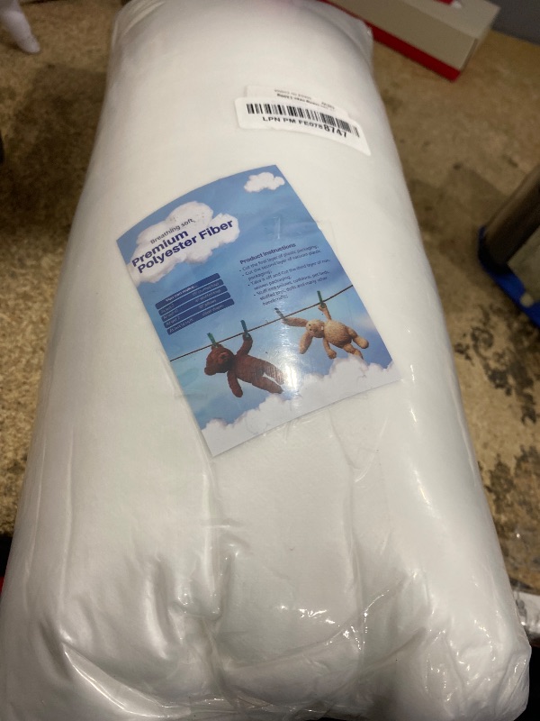 Photo 1 of 2.86 LB / 35.3 Ounce Premium Polyester Fiber Stuffing for Stuffed Animals, Pillows, Quilts, Paddings, Pouf, Fiberfill, Stuffing, Machine Washable, White