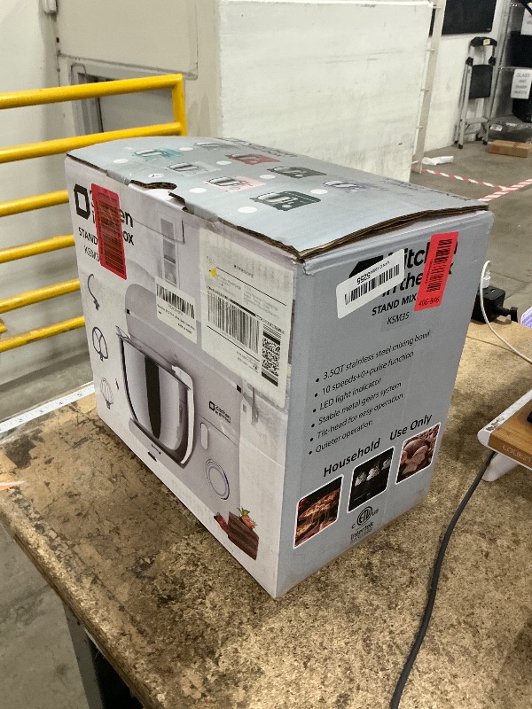 Photo 1 of (small) 
Kitchen in the Box Stand Mixer, 3.5 QT Small Kitchen Electric Stand Mixers, 10-Speed Portable Lightweight Dough Mixer for Daily Use with Egg Whisk, Dough Hook, Beater (Cream White)