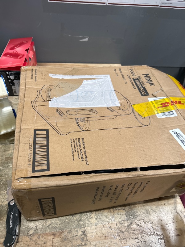 Photo 1 of ***********NONFUNCTIONAL, FOR PARTS ONLY**************
Ninja Pod & Grounds Specialty Single-Serve Coffee Maker, K-Cup Pod Compatible, Brews Grounds, Compact Design, Built-In Milk Frother, 56-oz. Reservoir, 6-oz. Cup to 24-oz. Mug Sizes, Stone, PB051ST