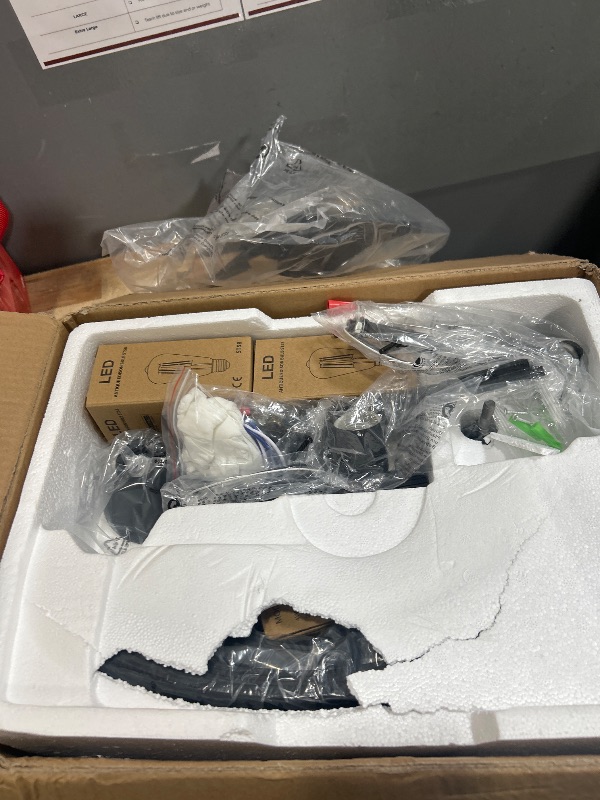 Photo 1 of *** PARTS ONLY ***DLLT Caged Ceiling Fan with Lights: 26" Bladeless Fandelier with Light and Remote - Walnut Industrial Chandelier Fan Light for Bedroom Living Dining Room Kitchen