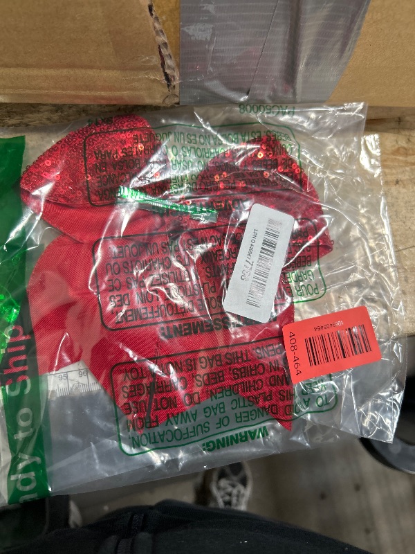 Photo 1 of 1 Pcs 8" Large Sequin Cheer Bows Clips, Cheerleading Glitter Hair Bow with Alligator Clips Hair Accessories for Cheerleaders Football Competition Sports (Red)