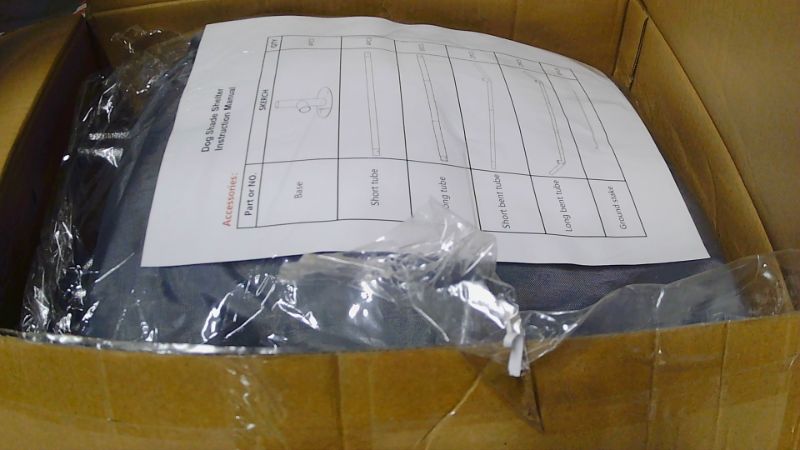 Photo 1 of ***(PARTS ONLY/ MISSING PARTS/ NON FUNCTIONAL)***Newbro Extra Large Dog House Outdoor with Three-Sided Breathable Mesh Windows, Dog Tent Outside Doghouse Canopy with Ground Stakes, Sun Rain Cover for Cat Livestock Pet, 4'x 4'x 3.3', Gray