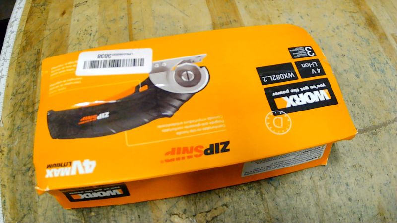 Photo 1 of ***MISSING CHARGER CORD*** Worx Zipsnip Cordless Electric Scissors, Rechargeable Cardboard Box Cutter, 4V Powerful Fabric Scissors with 2 Safety Blades & Storage Bag WX082L.2