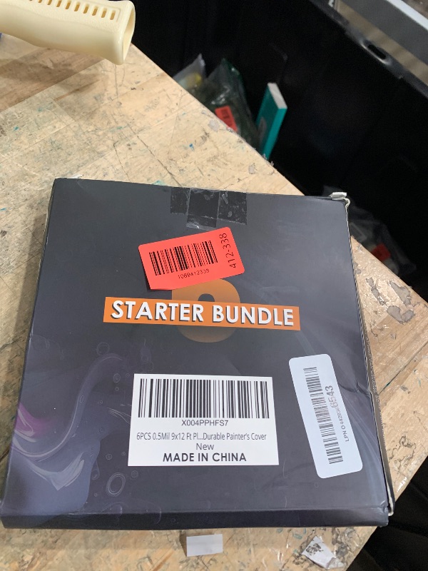 Photo 1 of 12 x 9 Ft Plastic Drop Cloths (6-Pack) - Disposable Painter's Sheeting & Tarps for Painting, Waterproof Furniture/Couch/Floor Protection