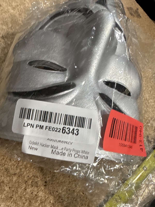 Photo 1 of **STOCK PHOTO FOR REFERNCE/ COLOR IS SILVER**** Udekit Hacker Mask V for Vendetta Mask Halloween Cosplay Costume Party Props White