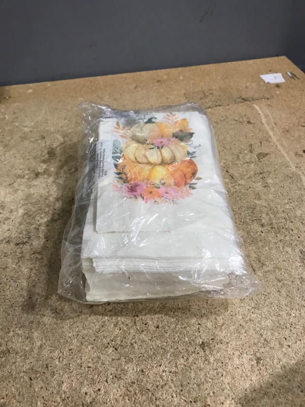 Photo 1 of 100 Pcs Fall Paper Napkins Disposable, Thanksgiving Decorations, Thanksgiving Napkins Watercolor Pumpkin Disposable Hand Towels for Fall Party Harvest Autumn Home Outdoor Picnic, Fall Theme
