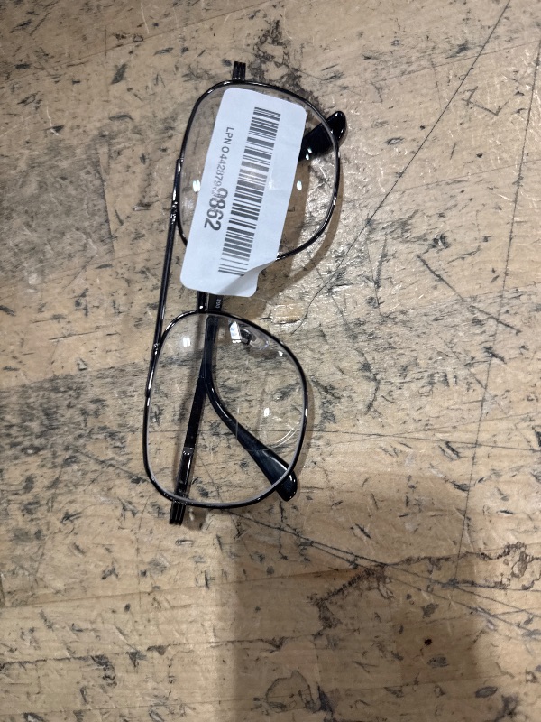 Photo 1 of "The Intellectual" Metal Clear Bifocal Aviator Reader, Cheaters Reading Glasses, Men Women (Gunmetal, 1.25, x)