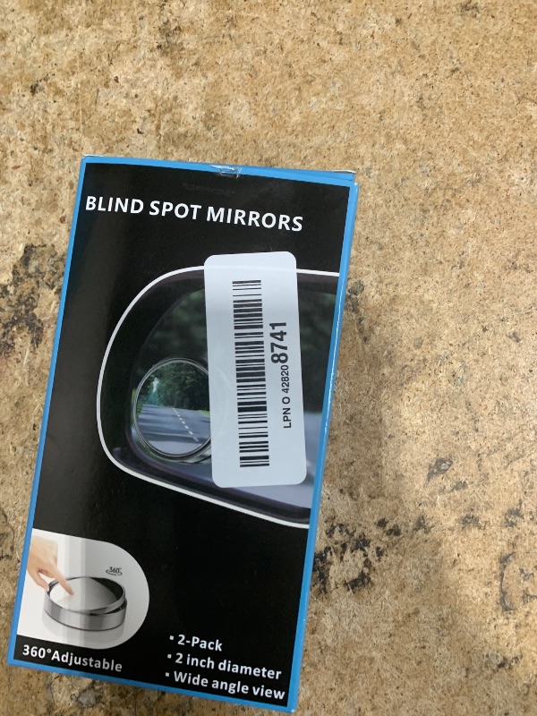 Photo 1 of 1 pcs Blind Spot Mirrors, 2" Round HD Glass Convex 360° Wide Angle Side Rear View Mirror with ABS Housing for Cars SUV and Trucks, Black, Pack of 1