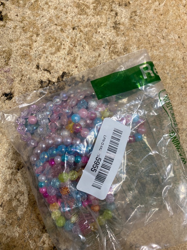 Photo 1 of 20 Pieces Girl Beaded Bracelets Cute Rainbow Bead Colorful Bracelets Princess Stretchy Wristband for Prince Birthday Present
