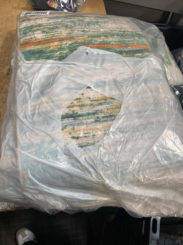 Photo 1 of SIILOOM 2x6 Modern Abstract Runner Rug for Hallway, Green Teal Orange Multi Super Soft Hallway Decor Kitchen Rugs with Non-Slip, Non-Shedding Washable Rug for Entryway Bedroom Laundry Indoor