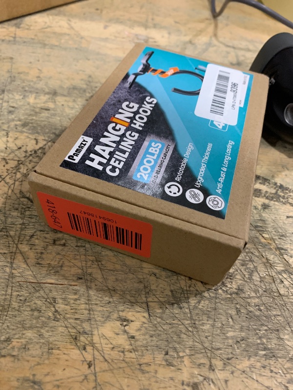 Photo 1 of [UPGRADED] 4Pcs 200LBS Rotatable Ceiling Hooks with 4 Screw Points Base, Wall Mount Metal Hanger Black Ceiling Hook for Hanging Plant, Bird Feeder, Lights, Bed Canopy, Wind Chime, Indoor Outdoor Decor