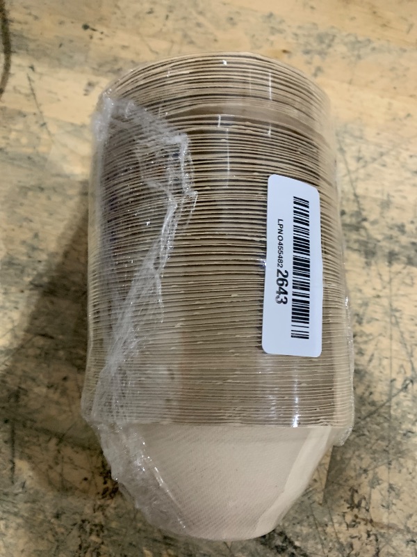 Photo 1 of 100 Pack 8oz Compostable Paper Bowls,Heavy-Duty Disposable Natural Bagasse Bowls,Biodegradable Soup Bowls,Eco-Friendly,Heat Resistant,for Ice Cream,Salad,Soup,Snack,Dessert,Pasta,Hot or Cold Use