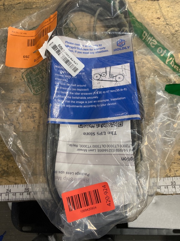 Photo 1 of 1/2 x 95'' Deck Belt 144959 532144959, 42" Deck Riding Mower Belt for LT1000 LT2000 LT3000 DLT3000, Replace 138255 130801 532138255 160855 24690 144959D Husqvarna Poulan AYP