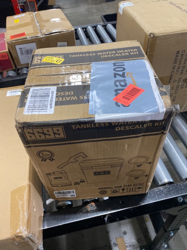 Photo 1 of 6699 Tankless Water Heater Flushing Kit Includes 1/6HP Submersible Sump Pump with Two Adapters & 3 Gallons Pail with Bucket Lid Opener & Two 1/2” Dia X 6’ PVC Hoses with Washers