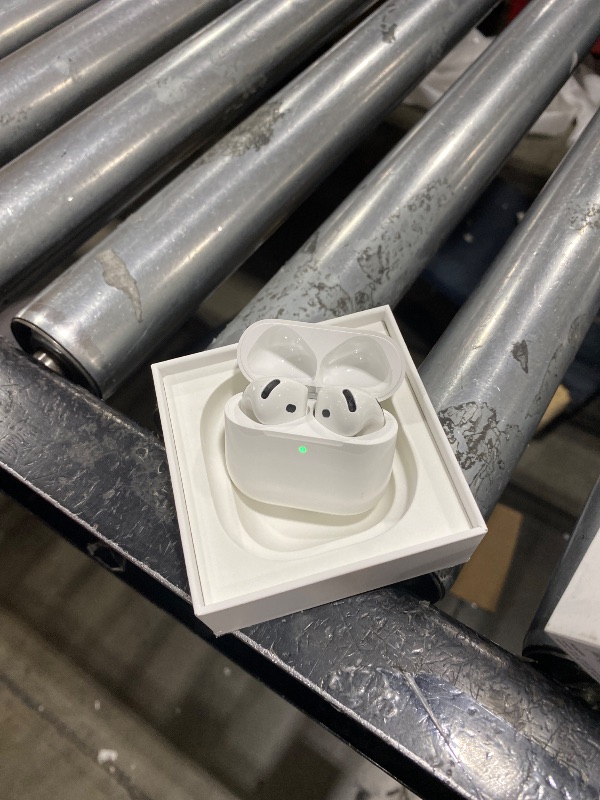 Photo 1 of Apple AirPods 4 Wireless Earbuds, Bluetooth Headphones, Personalized Spatial Audio, Sweat and Water Resistant, USB-C Charging Case, H2 Chip, Up to 30 Hours of Battery Life, Effortless Setup for iPhone