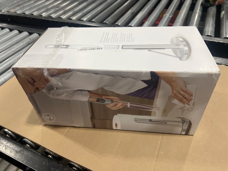 Photo 1 of simplehuman Standing Paper Towel Holder with Spray Pump, Black Stainless Steel