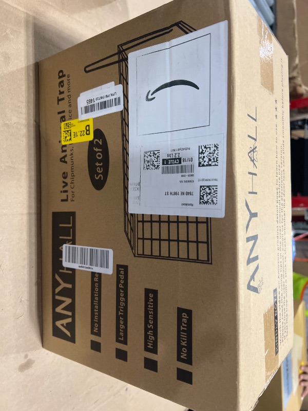 Photo 1 of Anyhall 2-Pack Rat Traps Humane Live Mouse Vole Chipmunk Trap Cage for Indoors and Outdoors (Black)