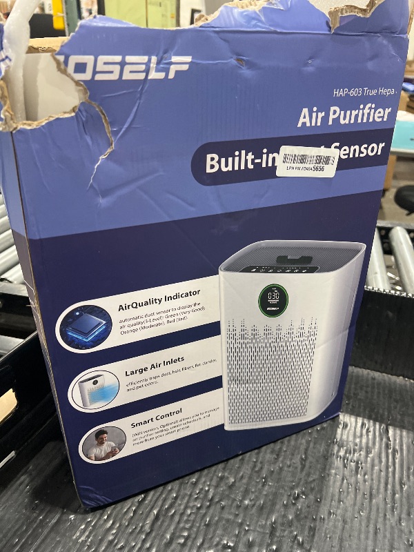 Photo 1 of Air Purifiers for Home Large Room, Cover Up to 2400 Ft² with True HEPA Filter, Smart Mode, PM2.5 Air Quality Display, 22dB Sleep Mode, Aromatherapy with 2X-Purification & 360°Air Outlet, HAP603