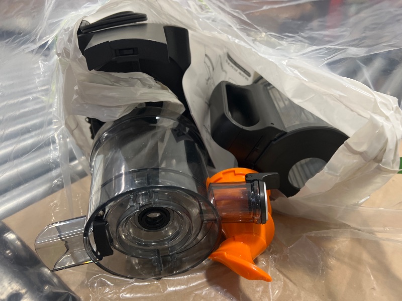 Photo 1 of WHUTO Cold Press Juicer, Wide Feed Chute Juicer Machines, Stainless Steel Slow Masticating Juicers Easy to Clean, Vegetables & Fruits Juice Extractor, High Juice Yield, Gray Knob